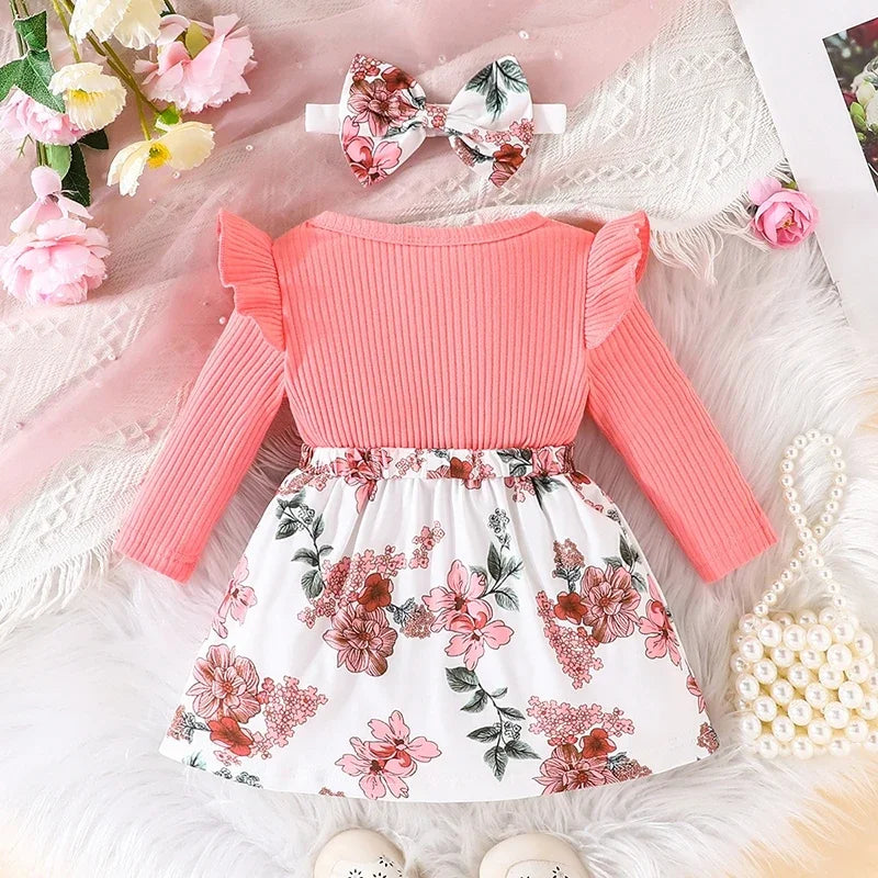 Korean-Style Floral Princess Dress for Baby Girls(3 Months - 3 Years)