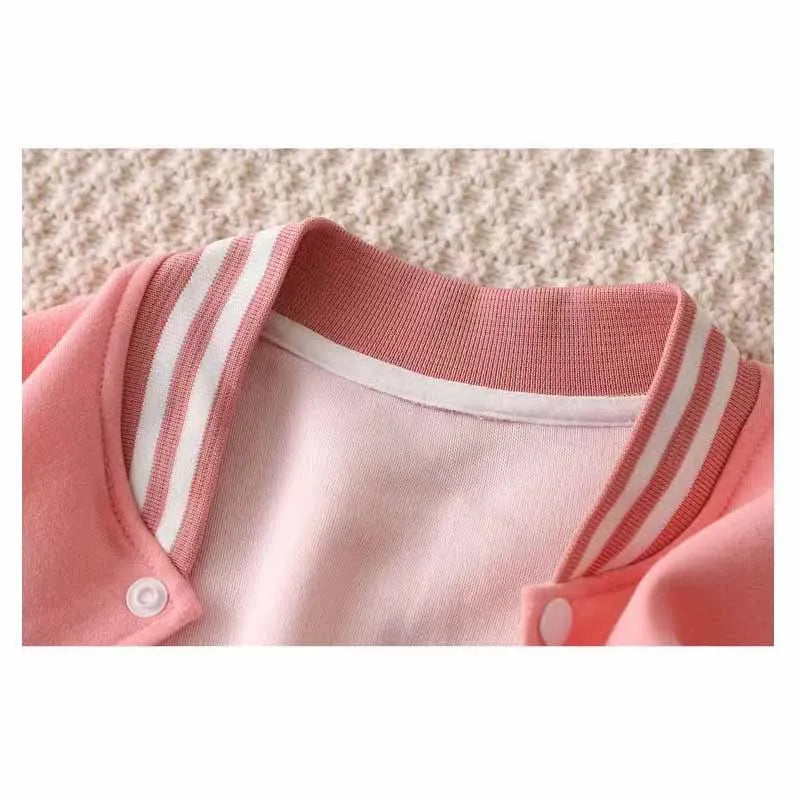 Baseball Jacket: Stylish Round Collar Coat for Boys and Girls. Designed for children aged 12 months to 12 years.