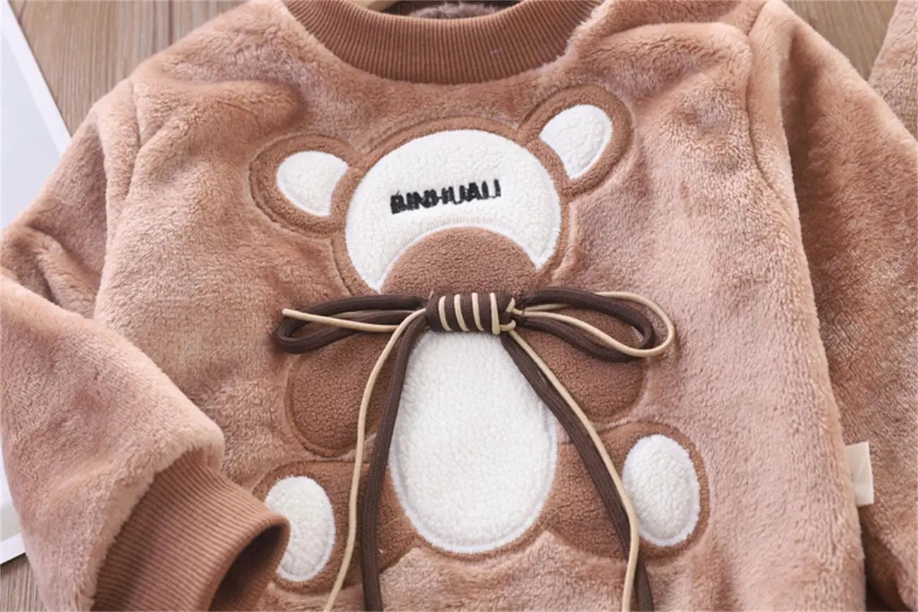 3PCS Baby Winter Clothing Set | Sweater Coat, Hooded Vest & Pants Outfit for Boys & Girls
