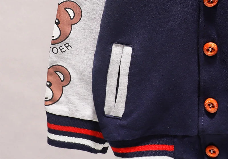 New Spring and Autumn Cotton Jacket for Toddlers: Stylish Cartoon Sportswear for Baby Girls and Boys (1-5 Years)
