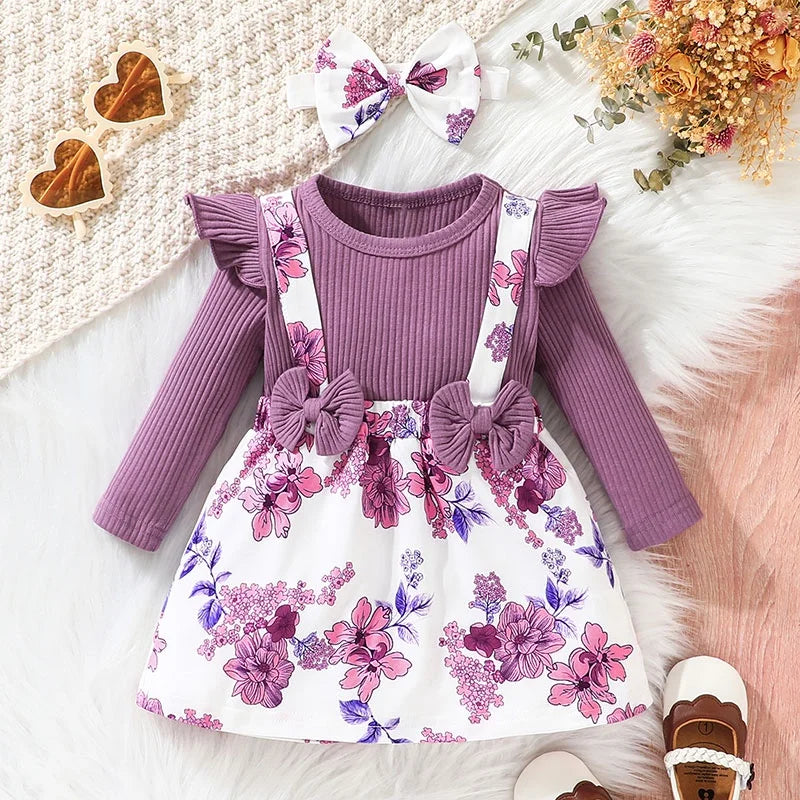 Korean-Style Floral Princess Dress for Baby Girls(3 Months - 3 Years)