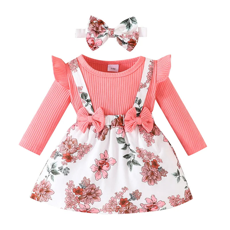 Korean-Style Floral Princess Dress for Baby Girls(3 Months - 3 Years)