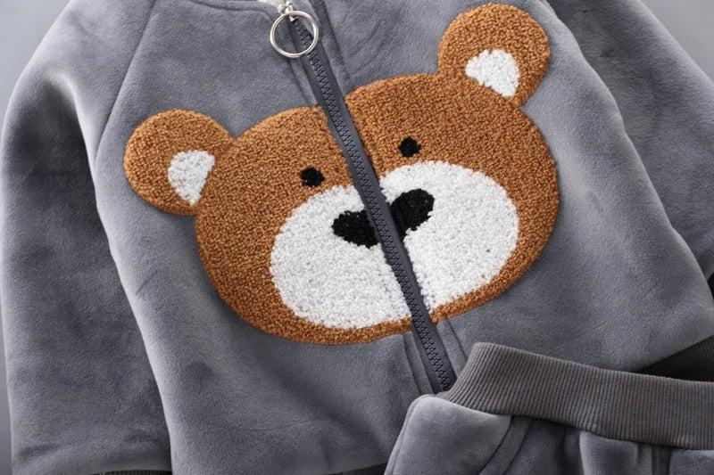 3PCS Baby Winter Clothing Set | Sweater Coat, Hooded Vest & Pants Outfit for Boys & Girls