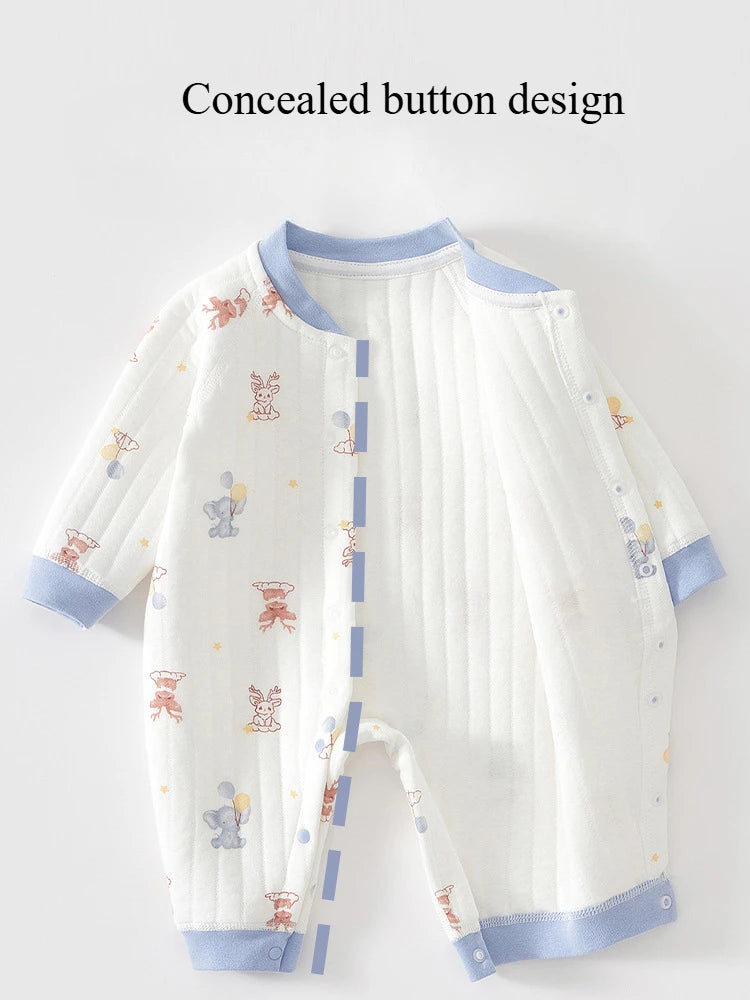 Newborn Baby Jumpsuit Clothes Winter Thickening 100% Cotton Boys Girls