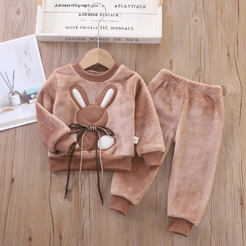 3PCS Baby Winter Clothing Set | Sweater Coat, Hooded Vest & Pants Outfit for Boys & Girls