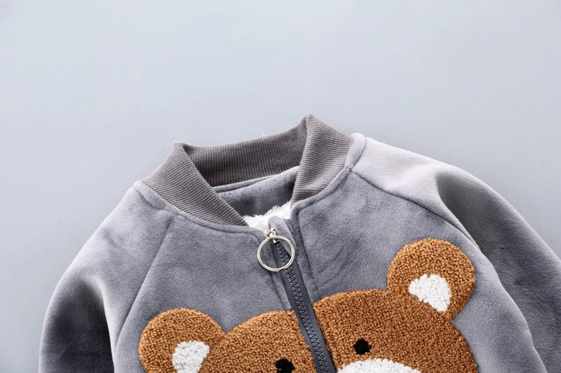 3PCS Baby Winter Clothing Set | Sweater Coat, Hooded Vest & Pants Outfit for Boys & Girls