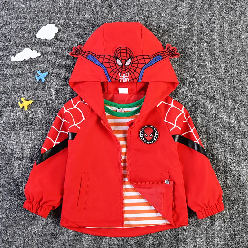 Toddler Hooded Jacket: Stylish Inspired Spiderman Design for Boys and Girls!