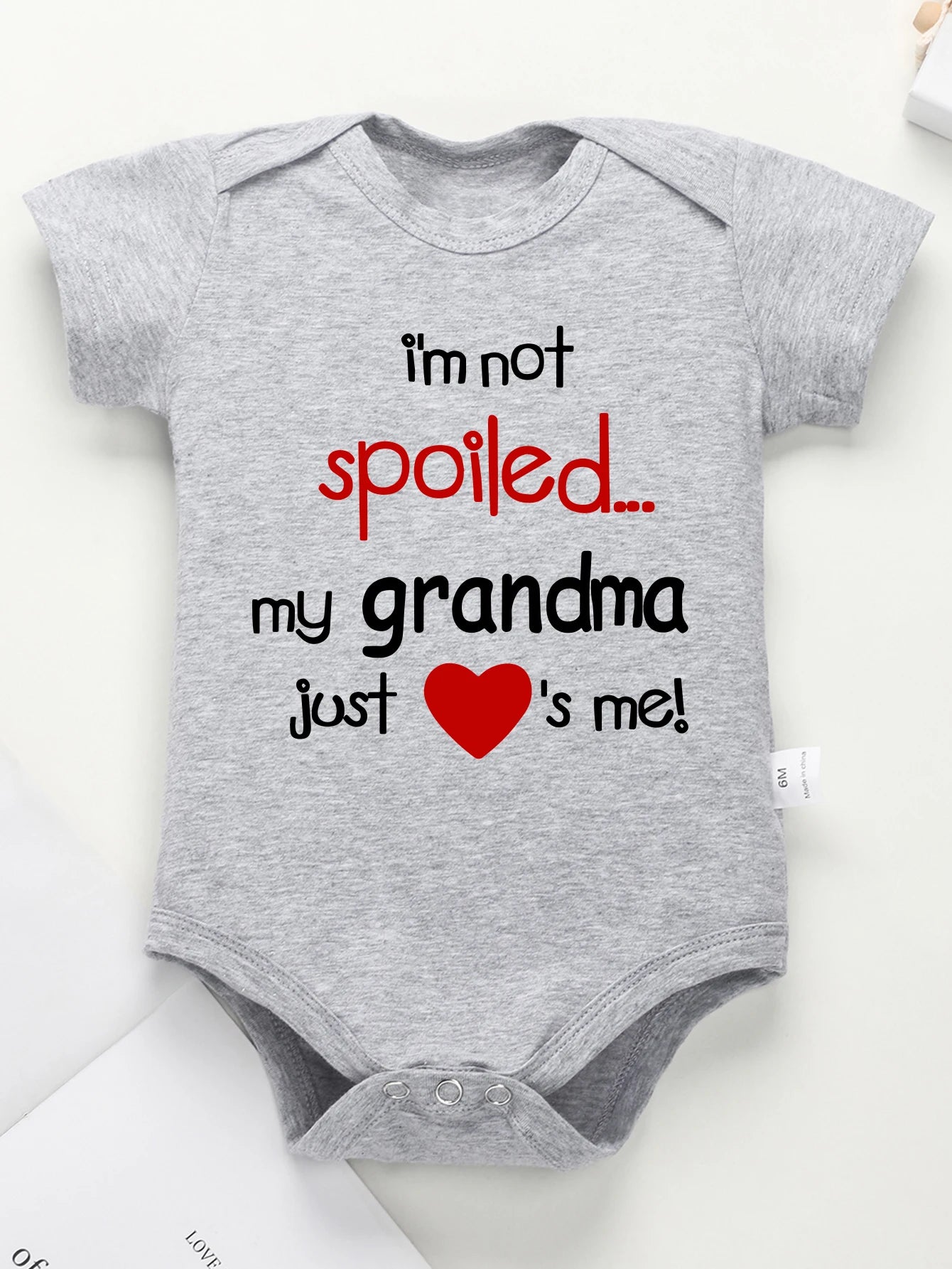 Newborn Baby Boys And Girls Casual Cute Onesie With "I'm Not Spoiled My Grandpa Just Love Me"
