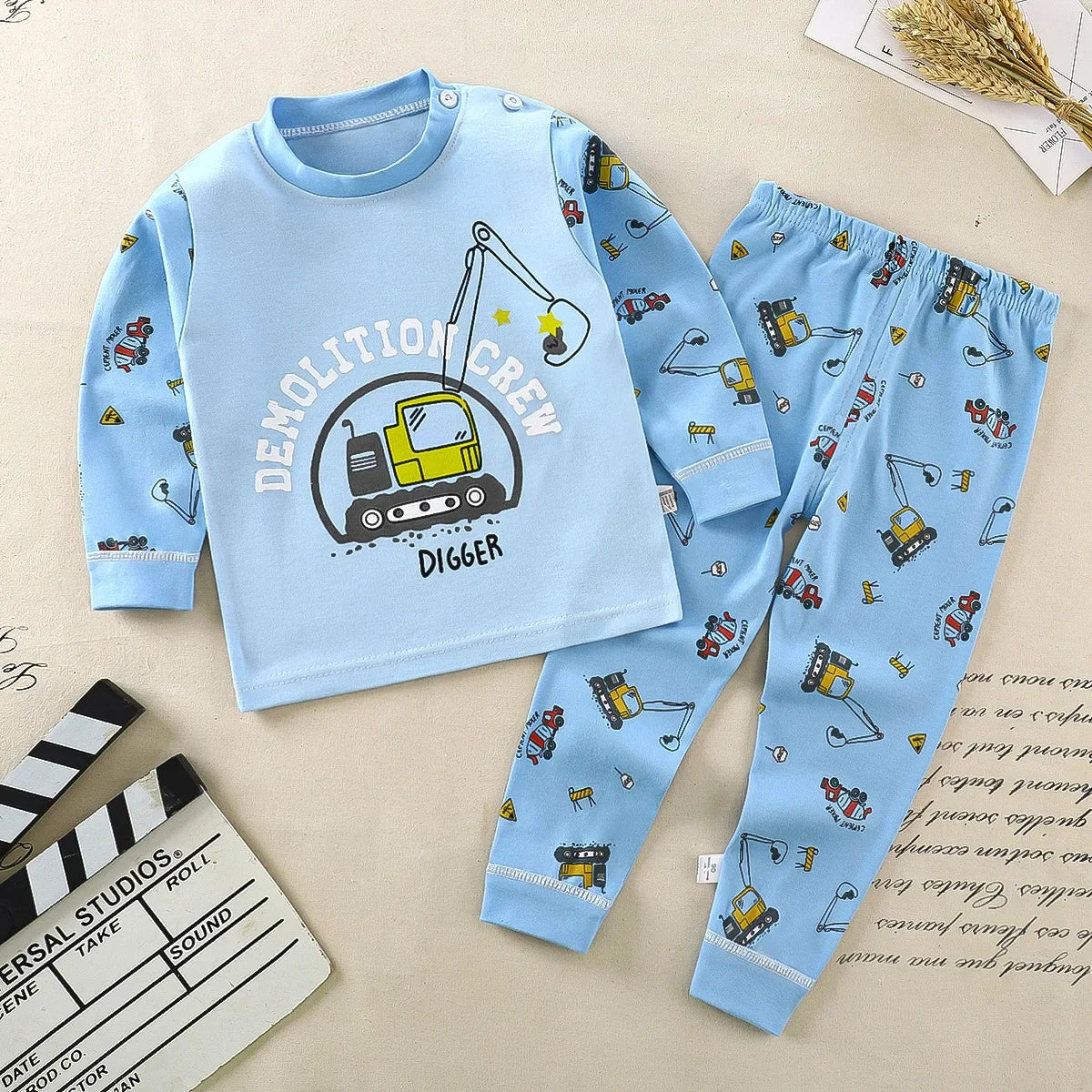 Kids 100% Cotton Pajamas Set – Boys & Girls Cotton Cartoon Outfit (9M-8Years)