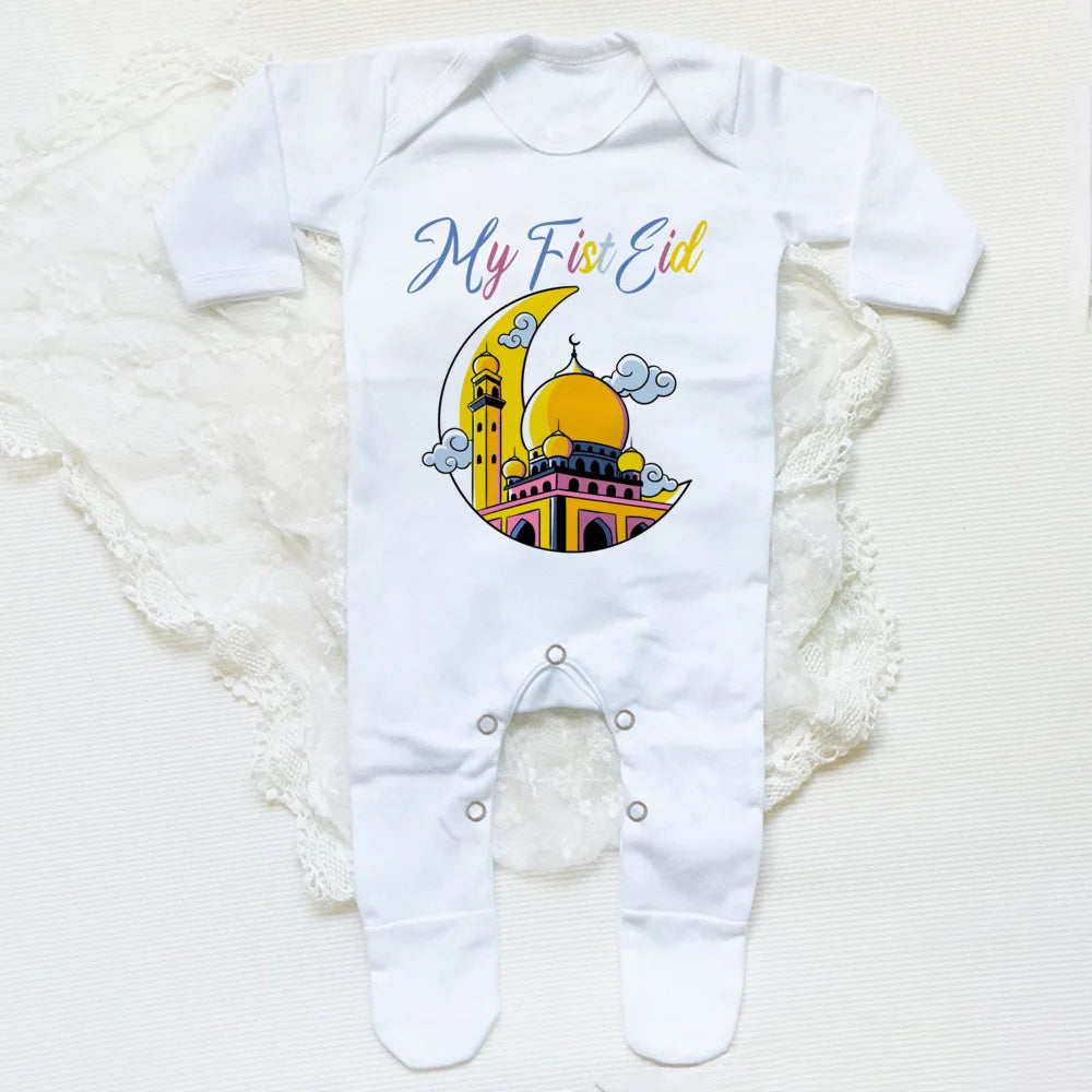 Newborn Baby Long Sleeve Romper 'My First Eid Ramadan'