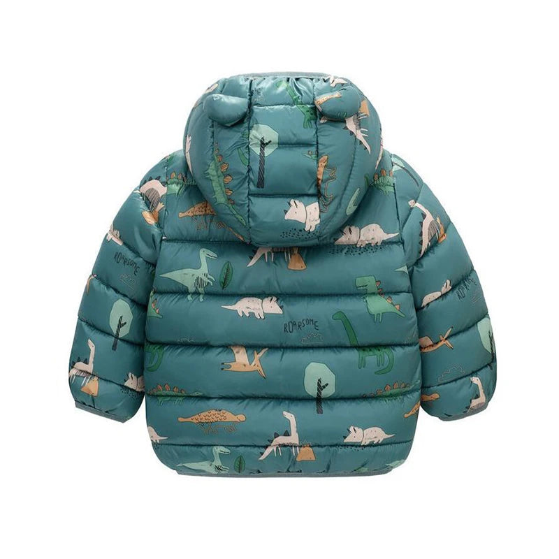 Lightweight Hooded Down Jacket for Boys and Girls – Warm Zippered Outerwear for Autumn and Winter (Ages 1-5)