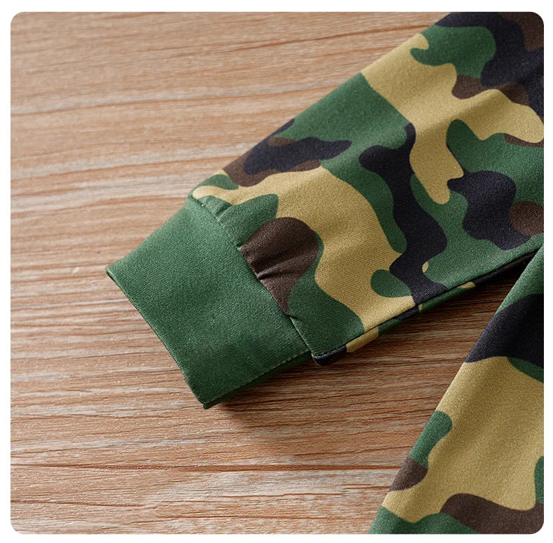 Newborn Baby boy Boston Camouflage Long Sleeve Jumpsuit