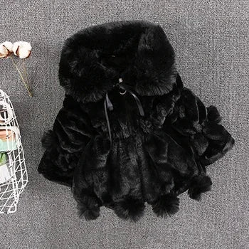 Warm Winter Coats for Baby Girls: Thick Faux Fur Hooded Jacket for (12M-7Years)