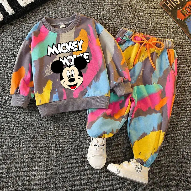 Kids' Cartoon Sweatshirt and Pants – 2-Piece Long Sleeve Casual Outfit for Boys and Girls (6M-6Years)