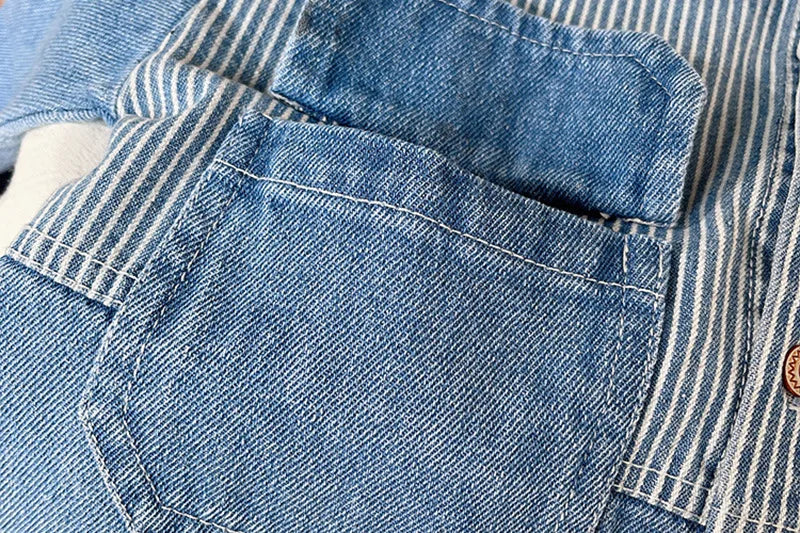 Boys' Denim Jacket | Fashionable Striped Jean Outerwear for Kids & Toddlers (9M-5Years)