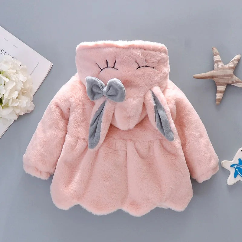 Winter Baby Girl Coat: Adorable Bow Design with Crossbody Bag Style (9M-3Years).