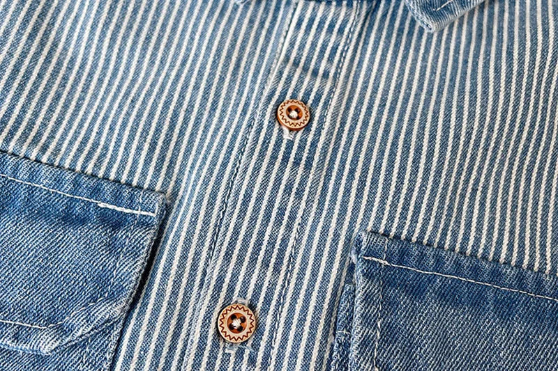 Boys' Denim Jacket | Fashionable Striped Jean Outerwear for Kids & Toddlers (9M-5Years)