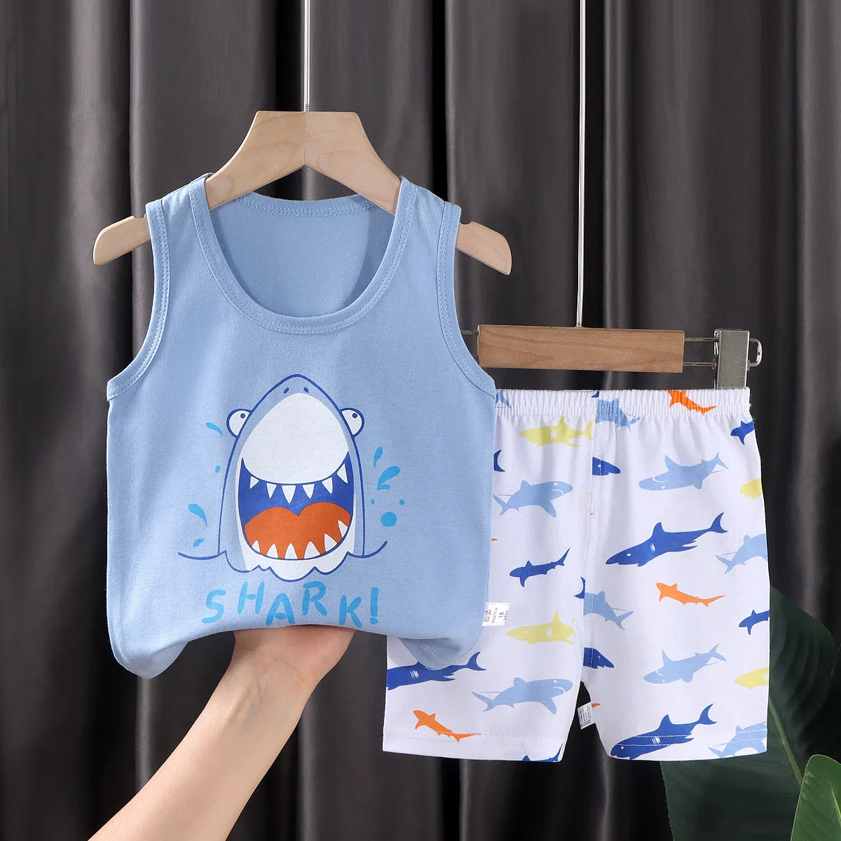 2-Piece Summer Kids' Outfit – Cotton Sleeveless Tank Top and Shorts Set for Boys (9M-8Years)