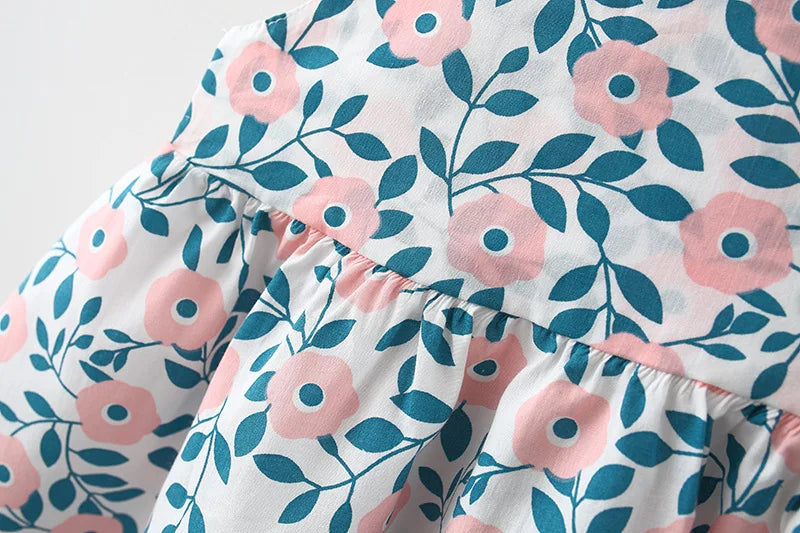 2-Piece Girls’ Summer Dress – Round Neck with Cute Back Big Bow, Cotton Skirt, and Matching Hat for Children’s Clothing (6M-3Years)