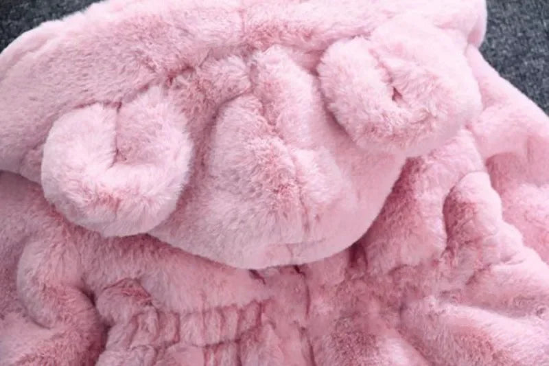 Warm Winter Coats for Baby Girls: Thick Faux Fur Hooded Jacket for (12M-7Years)