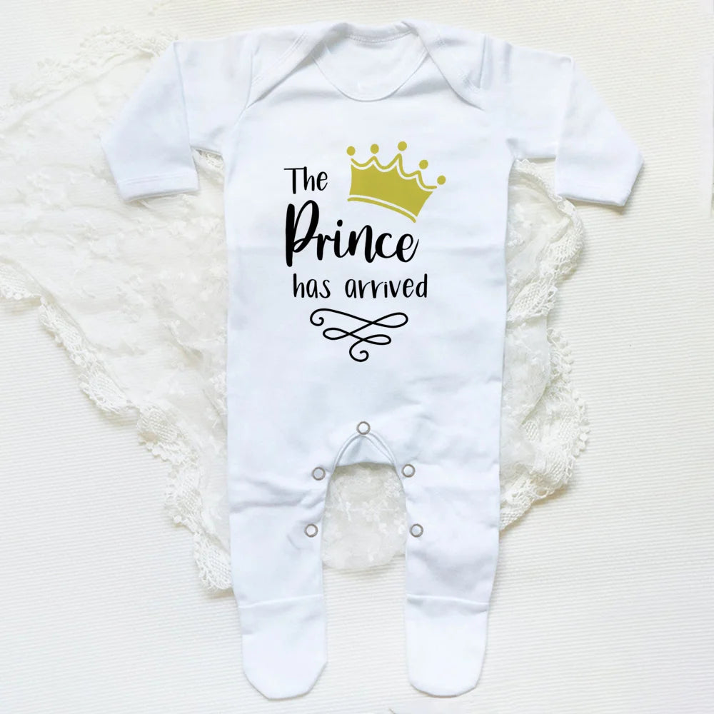 Newborn Baby Boy Coming Home 'The Prince Has Arrived' Romper