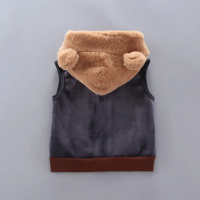 3PCS Baby Winter Clothing Set | Sweater Coat, Hooded Vest & Pants Outfit for Boys & Girls