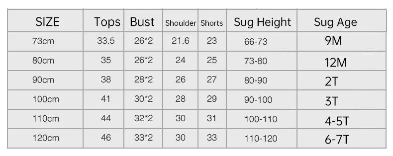 Summer Kid's Clothing Set – Short Sleeve T-Shirt and Shorts Home Sleepwear for Boys and Girls (9M-8Years).
