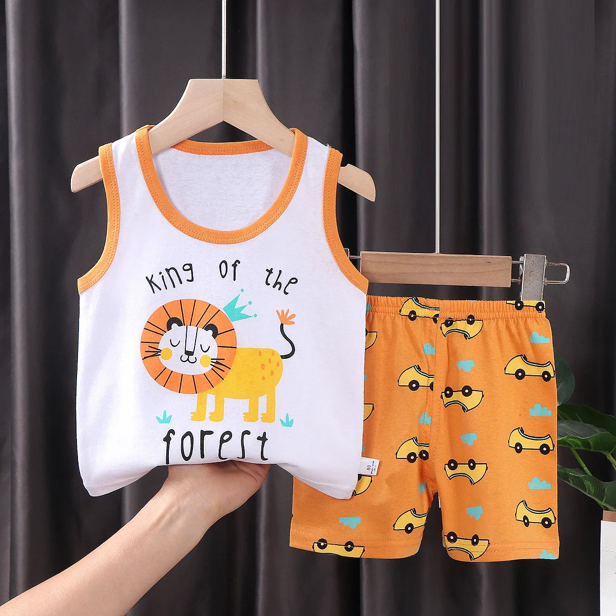 2-Piece Summer Kids' Outfit – Cotton Sleeveless Tank Top and Shorts Set for Boys (9M-8Years)
