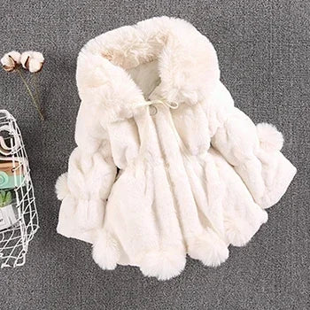 Warm Winter Coats for Baby Girls: Thick Faux Fur Hooded Jacket for (12M-7Years)