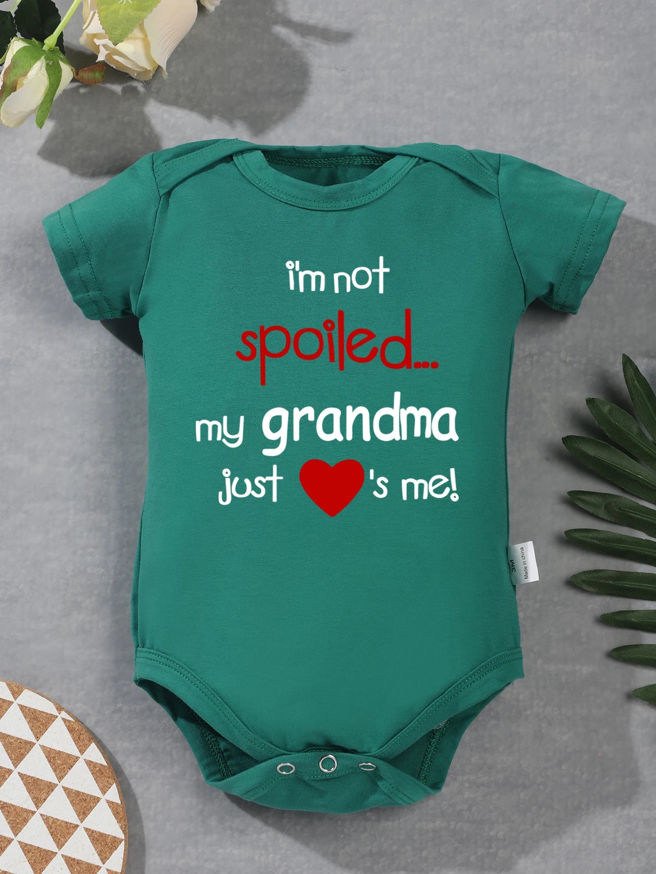Newborn Baby Boys And Girls Casual Cute Onesie With "I'm Not Spoiled My Grandpa Just Love Me"