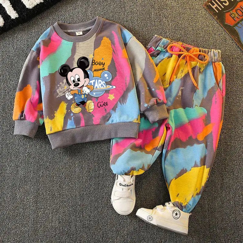 Kids' Cartoon Sweatshirt and Pants – 2-Piece Long Sleeve Casual Outfit for Boys and Girls (6M-6Years)