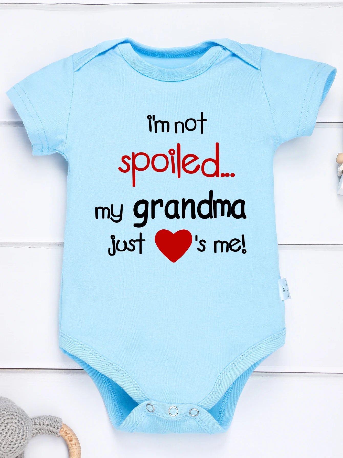 Newborn Baby Boys And Girls Casual Cute Onesie With "I'm Not Spoiled My Grandpa Just Love Me"