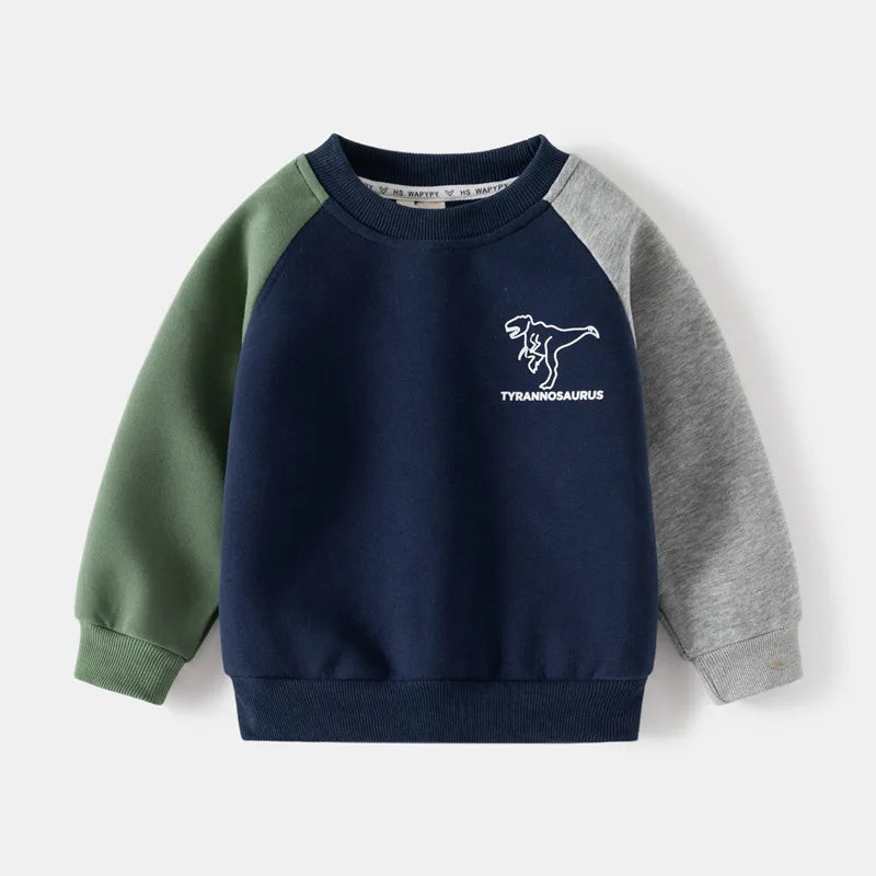 Boys' Two-Piece Tracksuit – Color Patchwork Kids Casual Outfit Set with Tops & Pants (2Years-8Years).