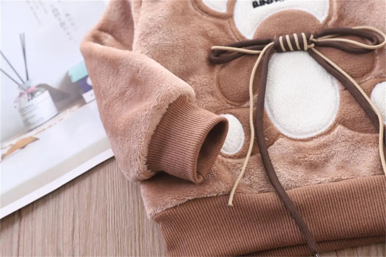 3PCS Baby Winter Clothing Set | Sweater Coat, Hooded Vest & Pants Outfit for Boys & Girls