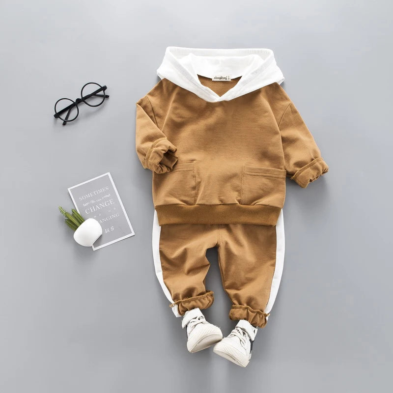 Baby Boy Outfit | Long Sleeve Hoodie Sweatshirt + Pants (9Months-4 Years)