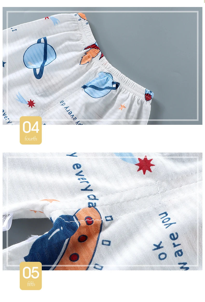 Summer Kid's Clothing Set – Short Sleeve T-Shirt and Shorts Home Sleepwear for Boys and Girls (9M-8Years).
