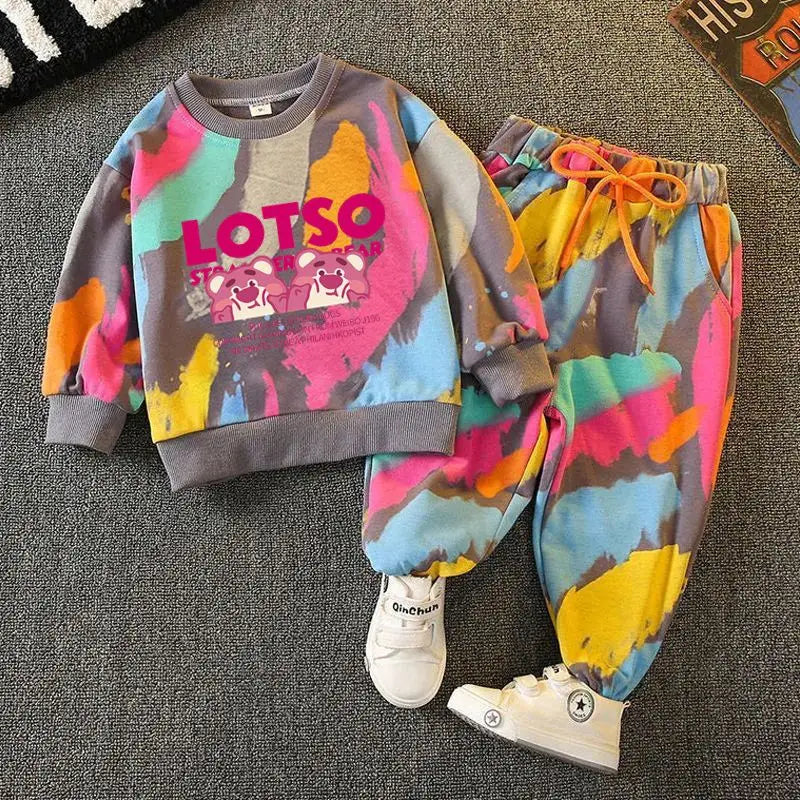Kids' Cartoon Sweatshirt and Pants – 2-Piece Long Sleeve Casual Outfit for Boys and Girls (6M-6Years)