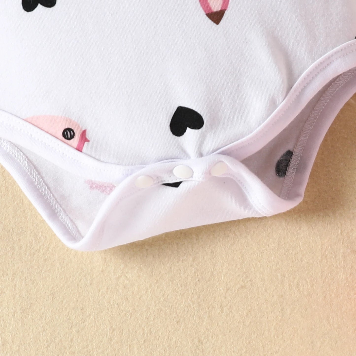 3PCS Baby Girl Fox Print Long Sleeve Onesie with Triangle Bib, Fox Plush Embroidery Overall Dress Set