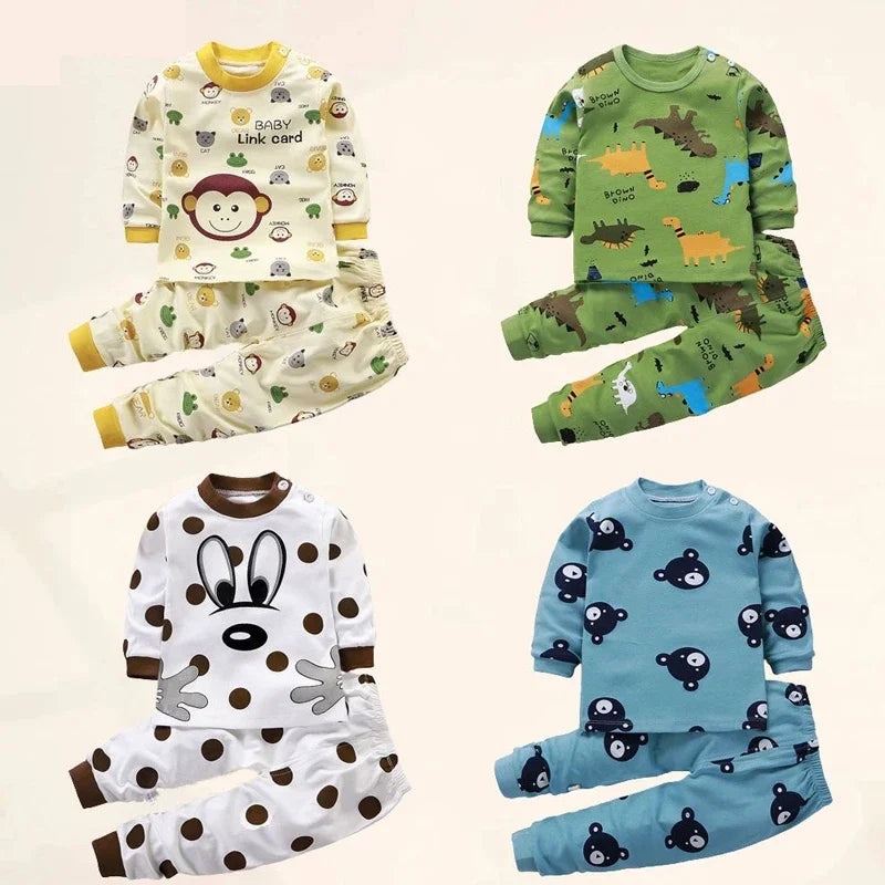 Kids 100% Cotton Pajamas Set – Boys & Girls Cotton Cartoon Outfit (9M-8Years)