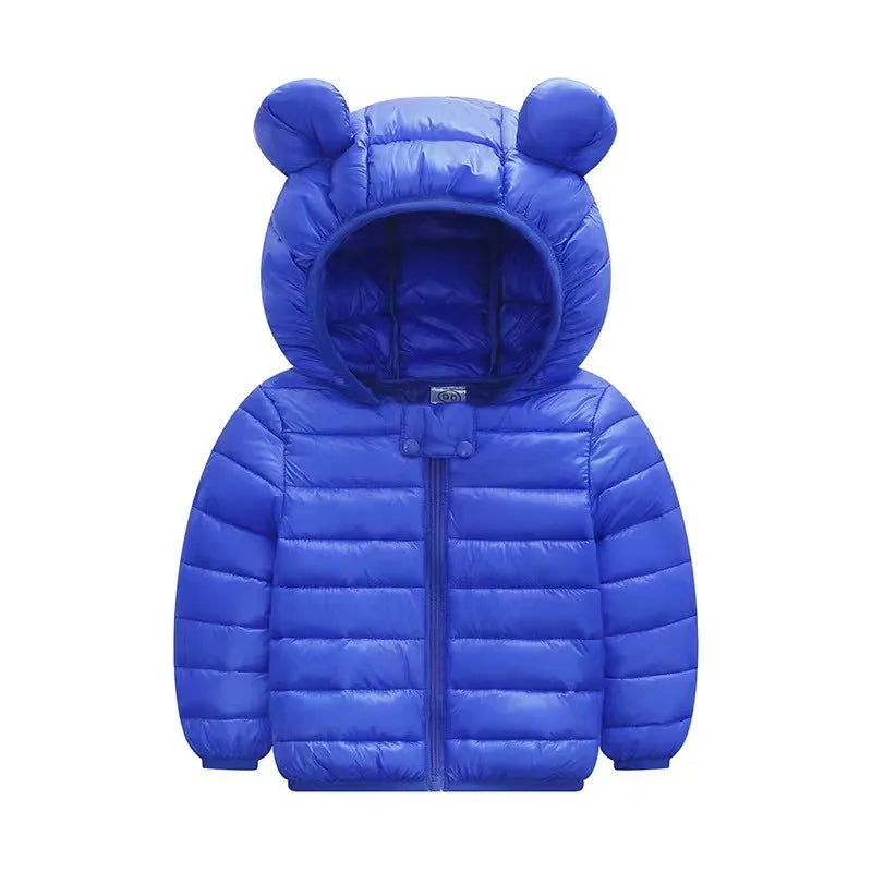 Lightweight Hooded Down Jacket for Boys and Girls – Warm Zippered Outerwear for Autumn and Winter (Ages 1-5)