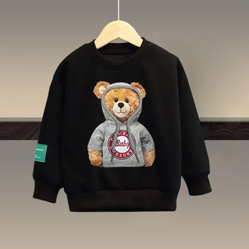 utumn Baby Tracksuit – Cartoon Bear Sweatshirt & Pants 2-Piece Cotton Outfit for Boys & Girls (2Years-14Years)