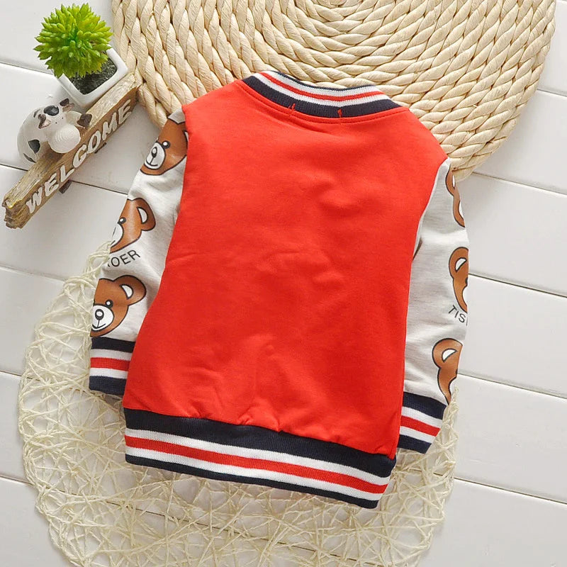 New Spring and Autumn Cotton Jacket for Toddlers: Stylish Cartoon Sportswear for Baby Girls and Boys (1-5 Years)