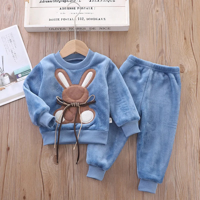 3PCS Baby Winter Clothing Set | Sweater Coat, Hooded Vest & Pants Outfit for Boys & Girls