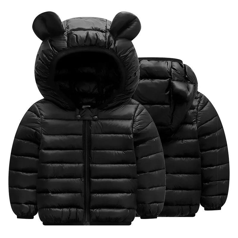 Lightweight Hooded Down Jacket for Boys and Girls – Warm Zippered Outerwear for Autumn and Winter (Ages 1-5)