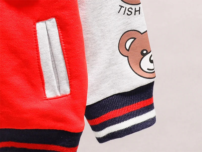 New Spring and Autumn Cotton Jacket for Toddlers: Stylish Cartoon Sportswear for Baby Girls and Boys (1-5 Years)