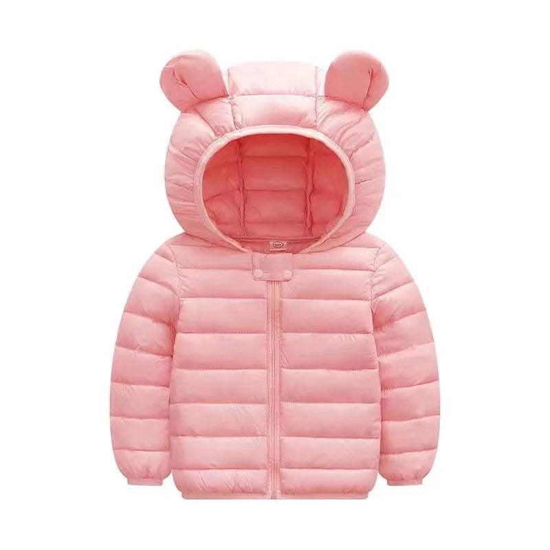 Lightweight Hooded Down Jacket for Boys and Girls – Warm Zippered Outerwear for Autumn and Winter (Ages 1-5)