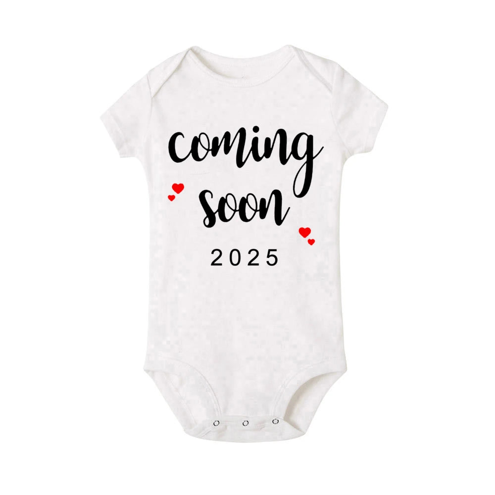 Coming Soon: 2025 Newborn Baby Rompers! Perfect for Summer, our adorable bodysuits for boys and girls are ideal for pregnancy reveals or toddler jumpsuits