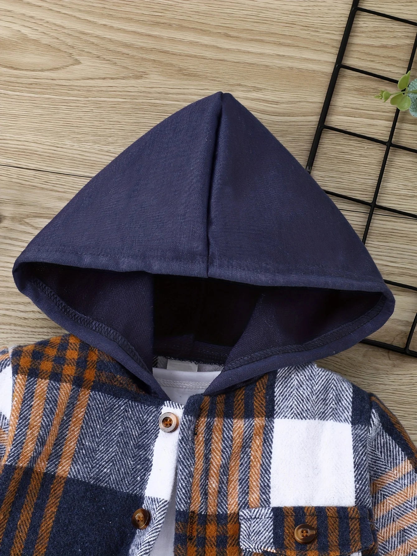 Autumn and Winter Plaid Jacket for Baby Boys: English-Style Hooded Coat with Pockets(6M-3 Years)
