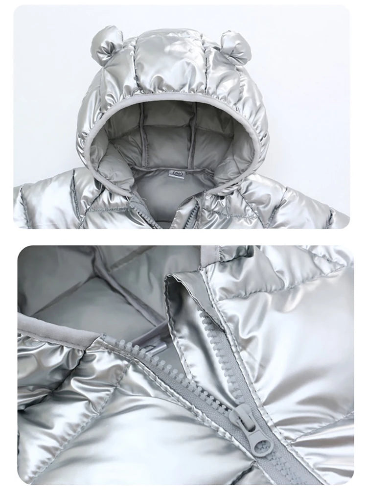 Autumn and Winter Hooded Jacket for Baby Boys and Girls: Adorable Ear Design, Windproof, and Padded for Extra Warmth
