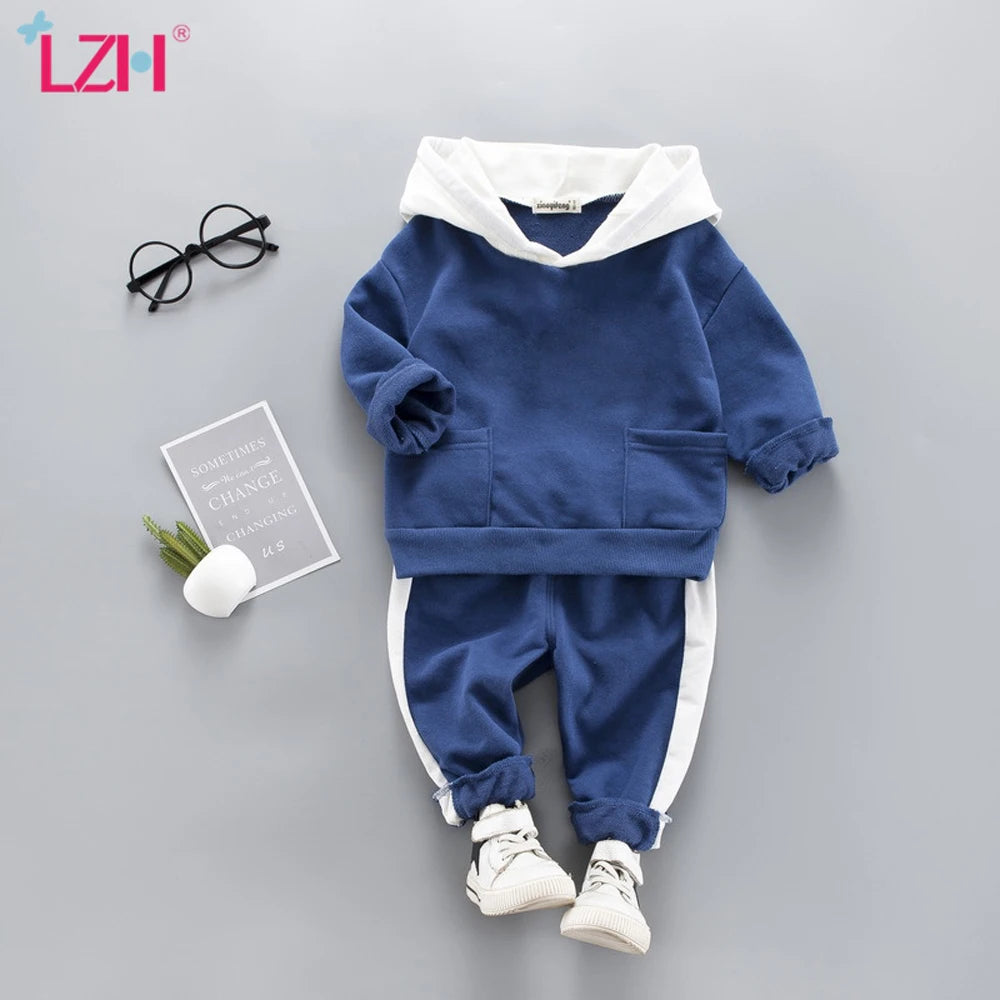 Baby Boy Outfit | Long Sleeve Hoodie Sweatshirt + Pants (9Months-4 Years)